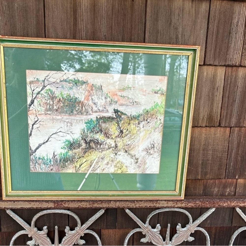Original Oil Impressionist Landscape Painting: Fisherman's Sky, Signed Delmor - Picture 7 of 8